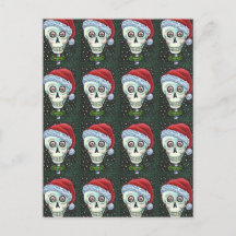 DODE HOOFD SANTA SKULL, CHRISTMAS SKELETON HUMOR