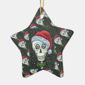 DODE HOOFD SANTA SKULL, CHRISTMAS SKELETON HUMOR KERAMISCH ORNAMENT (Links)
