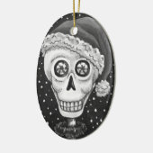 DODE HOOFD SANTA SKULL, CHRISTMAS SKELETON HUMOR KERAMISCH ORNAMENT (Links)