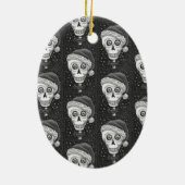 DODE HOOFD SANTA SKULL, CHRISTMAS SKELETON HUMOR KERAMISCH ORNAMENT (Achterkant)