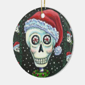 DODE HOOFD SANTA SKULL, CHRISTMAS SKELETON HUMOR KERAMISCH ORNAMENT (Links)