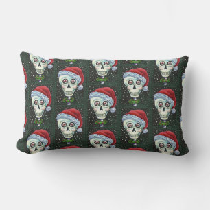 DODE HOOFD SANTA SKULL, CHRISTMAS SKELETON HUMOR KUSSEN