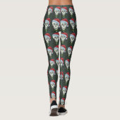 DODE HOOFD SANTA SKULL, CHRISTMAS SKELETON HUMOR LEGGINGS (Achterkant)