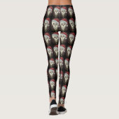 DODE HOOFD SANTA SKULL, CHRISTMAS SKELETON HUMOR LEGGINGS (Achterkant)