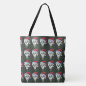 DODE HOOFD SANTA SKULL, CHRISTMAS SKELETON HUMOR TOTE BAG (Voorkant)