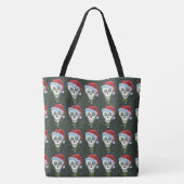 DODE HOOFD SANTA SKULL, CHRISTMAS SKELETON HUMOR TOTE BAG (Achterkant)