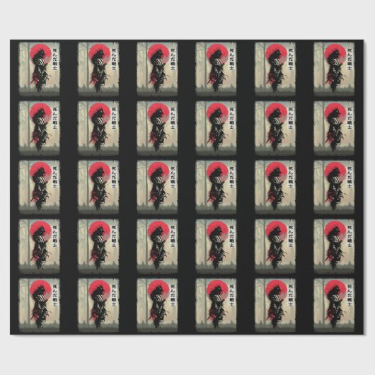 Dode Japanse Samurai Warrior Japan Szwaardveer Cadeaupapier (Vlak)