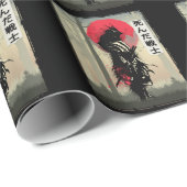 Dode Japanse Samurai Warrior Japan Szwaardveer Cadeaupapier (Rol Hoek)