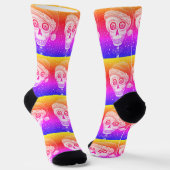 DODE KOP VAN KERSTMAN SKELET REGENBOOG SOKKEN (Gebogen)