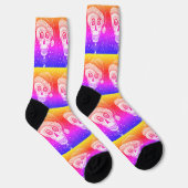 DODE KOP VAN KERSTMAN SKELET REGENBOOG SOKKEN (Rechts)