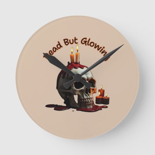 Dode Maar Glanzende Halloween Ronde Klok (Voorkant)