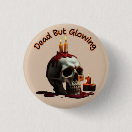 Dode maar glanzende ronde knop – Día de los Muerto Button 3,2 Cm