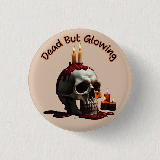 Dode maar glanzende ronde knop – Día de los Muerto Button 3,2 Cm (Voorkant)