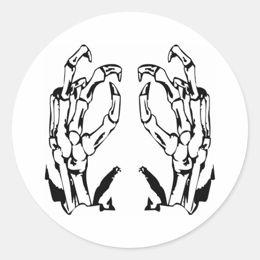 Dode Mannen skelet handen Ronde Sticker (Voorkant)