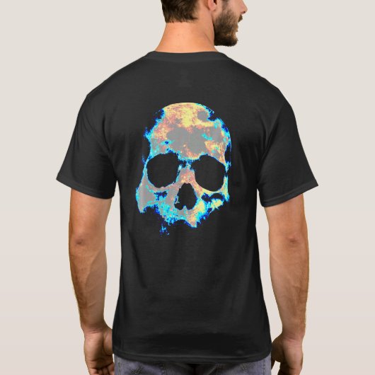 Dode Mans Schedel Dood Skelet Hoofd Botten Cool Sk T-shirt (Achterkant)