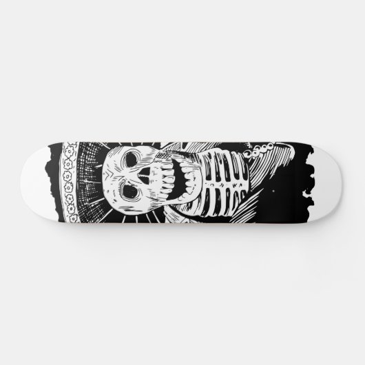 Dode Mexicaanse Mad Mariachi Skull Skateboard (Horizontaal)