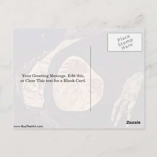 Dode moeder van Egon Schiele Briefkaart (Achterkant)