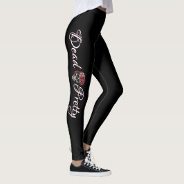 Dode Mooie Bloemenskelet Leggings