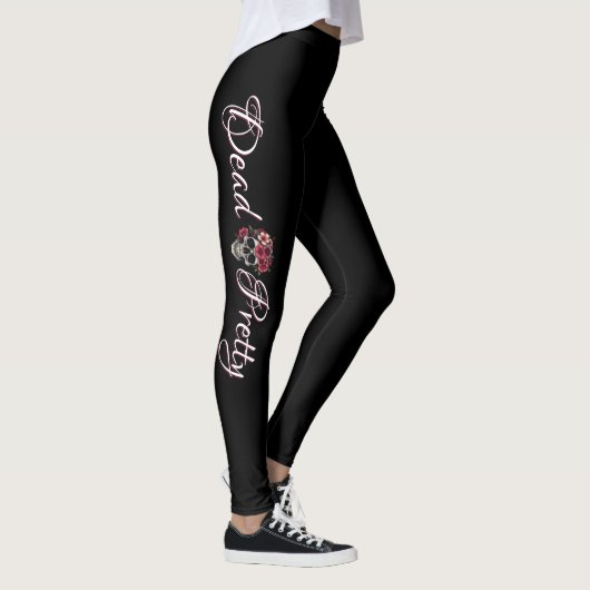 Dode Mooie Bloemenskelet Leggings (Rechts)