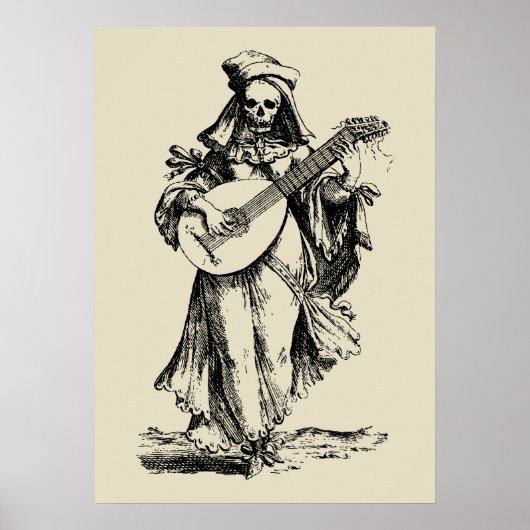 Dode muzikant - zwart afdrukken poster (Voorkant)