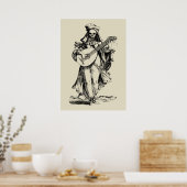 Dode muzikant - zwart afdrukken poster (Keuken)