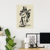 Dode muzikant - zwart afdrukken poster (Thuiskantoor)