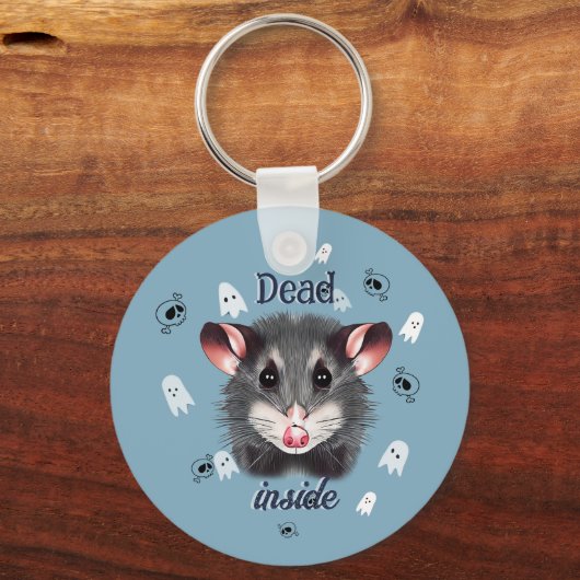 Dode Opossum-sleutelhanger Spoky Geest & Schedel Sleutelhanger (Voorkant)