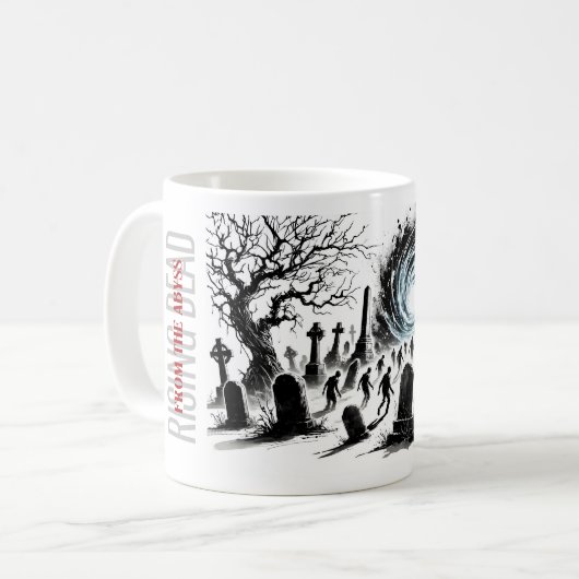 Dode opstaan uit de afgrond koffiemok (Voorkant links)