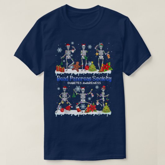 Dode pancreas Diabetes Awareness Dansend Skeleton T-shirt (Design voorkant)