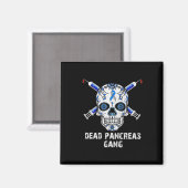 Dode pancreas Gang Skull Diabetes Awareness Magneet (Voorkant / Achterkant)