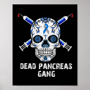 Dode pancreas Gang Skull Diabetes Awareness Poster