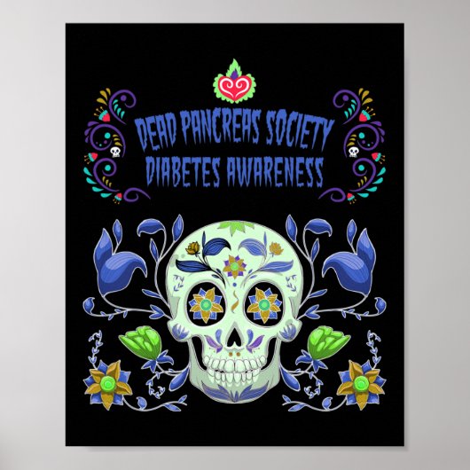 Dode pancreas Society Blue Sugar Diabetes Awarenes Poster (Voorkant)