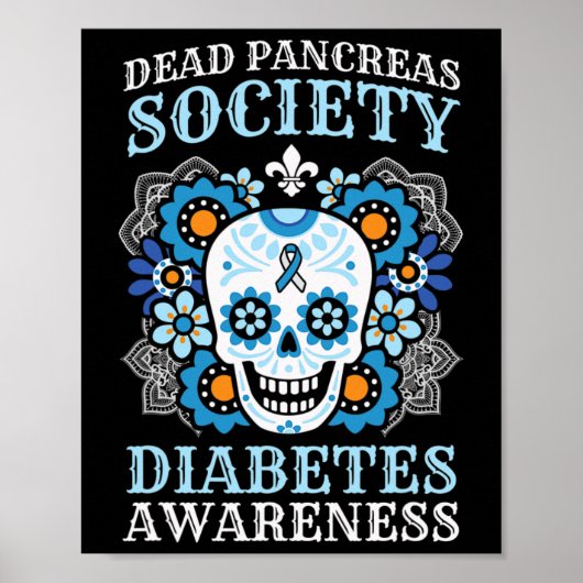 Dode pancreas Society Diabetes Awareness Sugar Sku Poster (Voorkant)