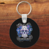 Dode pancreas Society Sugar Skull Diabetes Awarene Sleutelhanger (Voorkant)