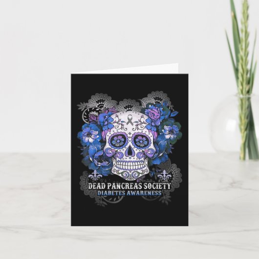 Dode pancreas Society Sugar Skull-diabetes Kaart (Voorkant)