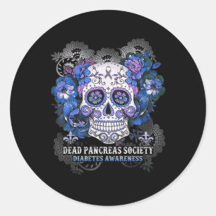 Dode pancreas Society Sugar Skull-diabetes Ronde Sticker