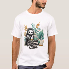 Dode Planten Club Schattige Skelet Kat Plantenverz T-shirt