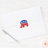 Dode republikeinse olifant ronde sticker (Envelop)