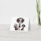 Dode Roos Gotische Dachshund Elke Gelegenheid Kaar Kaart (Voorkant)