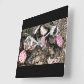 Dode roze cactus vierkante klok (Hoek)