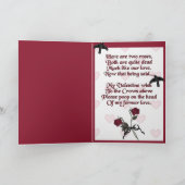 Dode Rozen Valentijn met vers Feestdagen Kaart (Binnen)