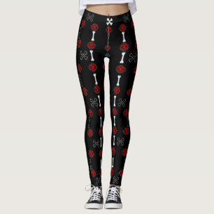 Dode Rozen (zwart met rood) Leggings