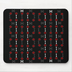 Dode Rozen (zwart met rood) Muismat