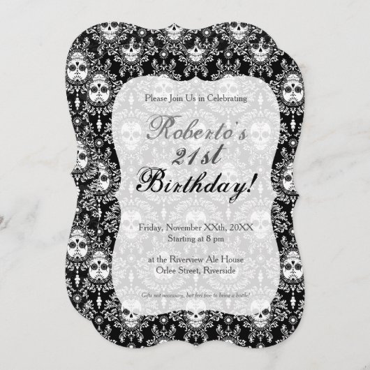 Dode schade - aangepaste uitnodigingen voor Chic S (Voorkant / Achterkant)