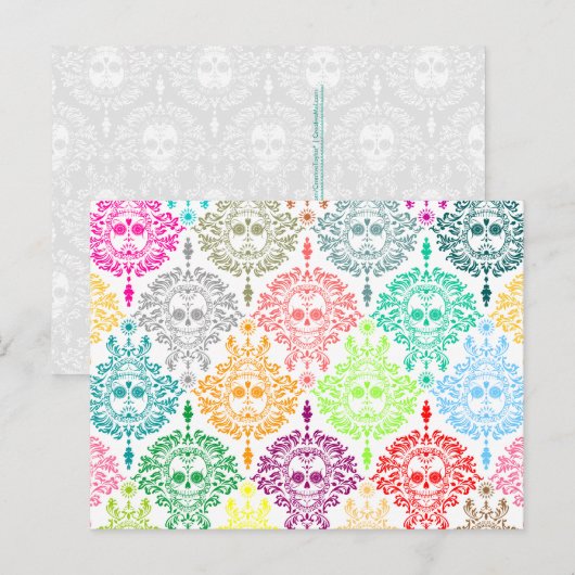 Dode schade - Chic Sugar Skull Briefkaart (Voorkant / Achterkant)