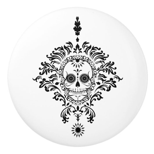 Dode schade - Chic Sugar Skull Ceramic Pull Keramische Knop (Voorkant)