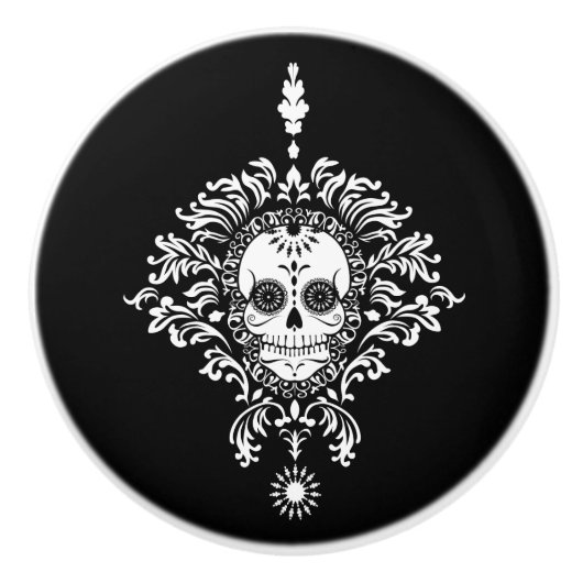 Dode schade - Chic Sugar Skull Ceramic Pull Keramische Knop (Voorkant)
