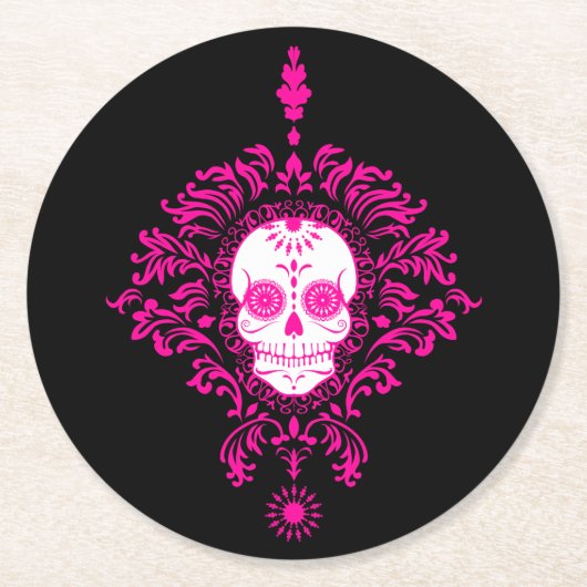 Dode schade - Chic Sugar Skull Onderzetters (Voorkant)