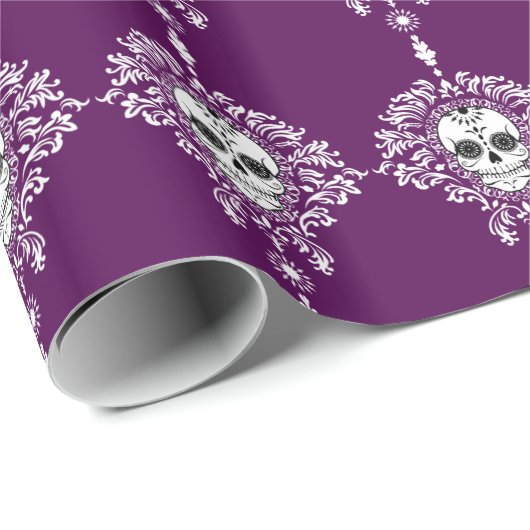 Dode schade - Chic Sugar Skulls Wrapping Paper Cadeaupapier (Rol Hoek)