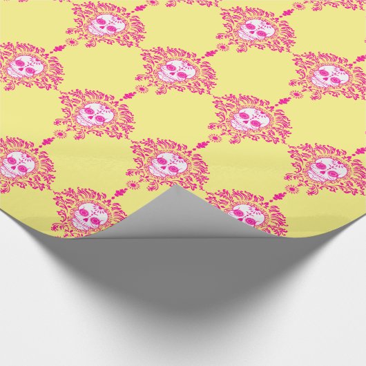 Dode schade - Chic Sugar Skulls Wrapping Paper Cadeaupapier (Hoek)
